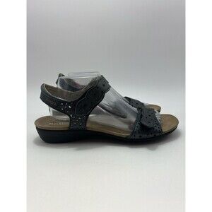 Romika Tahiti 03 Metallic Gray Leather Strap Sandals Women’s Size 41 US 10